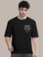 Erkek Baskılı Oversize T-Shirt - Siyah 2