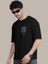 Erkek Baskılı Oversize T-Shirt - Siyah 3