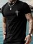 20/1 Penye Compack Baskılı Oversize Bisiklet Yaka Kısa Kol T-Shirt - Siyah 1