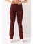 Kadın Bordo Marka Muadil Penye Örme Esnek Likralı Ispanyol Paça Tayt 2