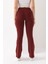 Kadın Bordo Marka Muadil Penye Örme Esnek Likralı Ispanyol Paça Tayt 4