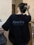 Newtro Baskılı Oversize Bisiklet Yaka T-Shirt - Siyah 1