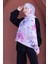 Romantik Pembe Çiçek Desenli Pamuklu Şal 1