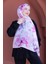 Romantik Pembe Çiçek Desenli Pamuklu Şal 3