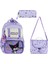 Ilkokul Kız Çocuk Çantası 3'lü Set Kuromi Benzeri 40*30 cm Beslenme Çantası Kalem Kutusu Ortopedik 1