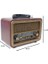 Nostaljik Radyo Ahşap Görünümlü Şarj Edilebilir Bluetooth Hoparlör Usb Hafıza Kartı Destekli 2