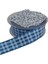 Tafta Ekoseli Kurdele 25 mm Indigo 5 Metre 1