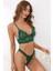 Kadın Yeşil Çapraz Sırt Detaylı Şık Bralet Takım 4