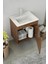 Fix Loft 55 Cm Banyo Dolabı,Seramik Lavabolu, Aynalı,Lavabo Dahil,Mdf,Aybe Kahve 5