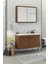 Fix Loft 100 Cm Banyo Dolabı,Seramik Lavabolu, Aynalı,Lavabo Dahil,Mdf,Aybe Kahve 3