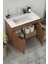 Fix Loft 85 Cm Banyo Dolabı,Seramik Lavabolu, Aynalı,Lavabo Dahil,Mdf,Aybe Kahve 5
