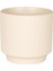 Seramik Saksı Dikey Kabartma Çizgili Krem 12,5X12 Cm. 1