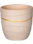 Seramik Saksı Gold Şeritli Bej 12X11,5 Cm. 1