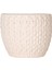 Beton Saksı Örgü Desenli Beyaz 12X10,5 Cm. 3