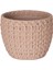 Beton Saksı Örgü Desenli Kahverengi 11X8,5 Cm. 1