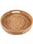 Yuvarlak Rattan Servis Tepsisi Dekoratif Dokuma Osmanlı Sehpa Kulplu Tepsiler Natural(Büyük) (Yurt Dışından) 5
