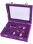 Kadife Cam Yüzük Küpe Mücevher Sergileme Düzenleyici Kutu Tepsi Tutucu Saklama Kutusu - Mor (Yurt Dışından) 2