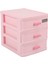 Plastik Çekmeceli Tasarımlı 3 Bölmeli Takı Saklama Kutusu Pembe (Yurt Dışından) 1
