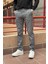 Erkek, Gri, Slim fit, pamuklu dokuma pantolon 4