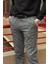 Erkek, Gri, Slim fit, pamuklu dokuma pantolon 5