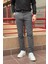 Erkek, Füme, Slim fit, pamuklu dokuma pantolon 5