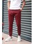 Bel ve paça lastikli, gabardin kumaş, bordo jogger pantolon 2