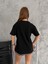 Kadın Bisiklet Yaka Örme Kumaş Oversize Salaş Basic Düz Tshirt MLA1000 5