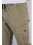 Bel bağcıklı, Pamuklu gabardin kumaş, Oversize-Regular fit kargo cep pantolon 256 3