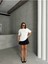 Kadın Kısa Kollu Bisiklet Yaka Taş Işlemeli Salaş Basic Tshirt G1801 6