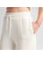 Wide-Leg French Terry Kadın Krem Eşofman Altı 4