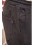 Bel ve paça lastikli, gabardin kumaş, siyah jogger pantolon 5