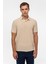 Bej Regular Düz Polo Yaka Tişört 1