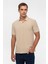 Bej Regular Düz Polo Yaka Tişört 2