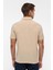 Bej Regular Düz Polo Yaka Tişört 5