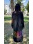 Renkli Desenli Siyah Kaftan Kimono – Plaj ve Günlük Kullanıma Uygun 3