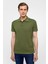 Haki Slim Düz Polo Yaka Tişört 1