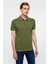 Haki Slim Düz Polo Yaka Tişört 5