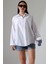 Kadın Gömlek Poplin Kumaş Çift Cepli Kadın Tunik Büyük Beyaz Beden Gömlek 2