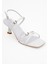 Nebel Beyaz Cilt Kadın Topuklu Sandalet 3