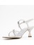 Nebel Beyaz Cilt Kadın Topuklu Sandalet 6