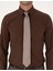 Erkek Kahverengi Slim Fit Uzun Kollu Basic Gömlek 50316734-VR029 6