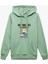 Kanguru Cep Detaylı Şardonlu Kedi Baskılı Kapüşonlu Sweatshirt 4