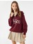 Yarım Fermuarlı Pamuklu Rahat Kalıp Kolej Baskılı Sweatshirt 2
