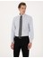 Erkek Açık Gri Slim Fit Uzun Kollu Basic Gömlek 50316734-VR001 4