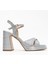Lello Gümüş Çizgili Kadın Platform Topuklu Ayakkabı 4