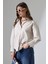 Kadın Gömlek Poplin Kumaş Bej Oversize Basic Kadın Gömlek 4