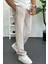 Erkek Beli Lastikli Modal Kumaş Rahat Kesim Pantolon Krem EDW396 1