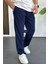 Erkek Beli Lastikli Modal Kumaş Rahat Kesim Pantolon Lacivert EDW396 1