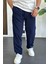 Erkek Beli Lastikli Modal Kumaş Rahat Kesim Pantolon Lacivert EDW396 2