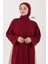 Leyla Abaya Şal Peçe 3'lü Set Bordo 5